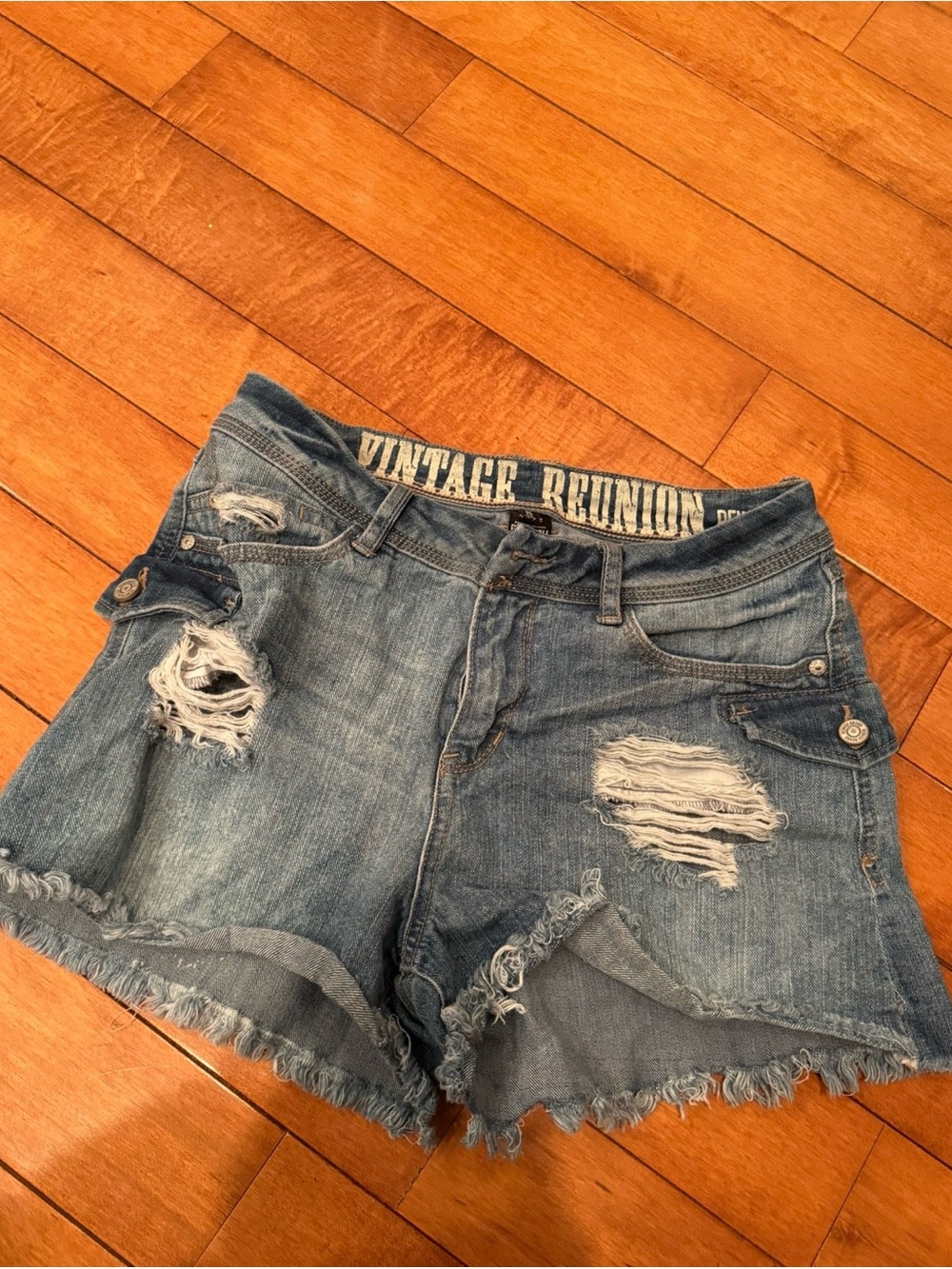 Distressed Denim Women’s Shorts - Blue